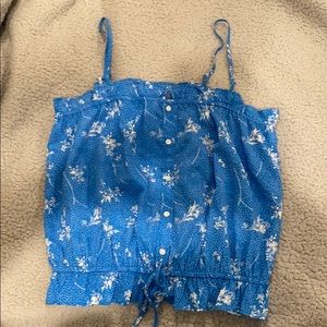 blue floral tank top
